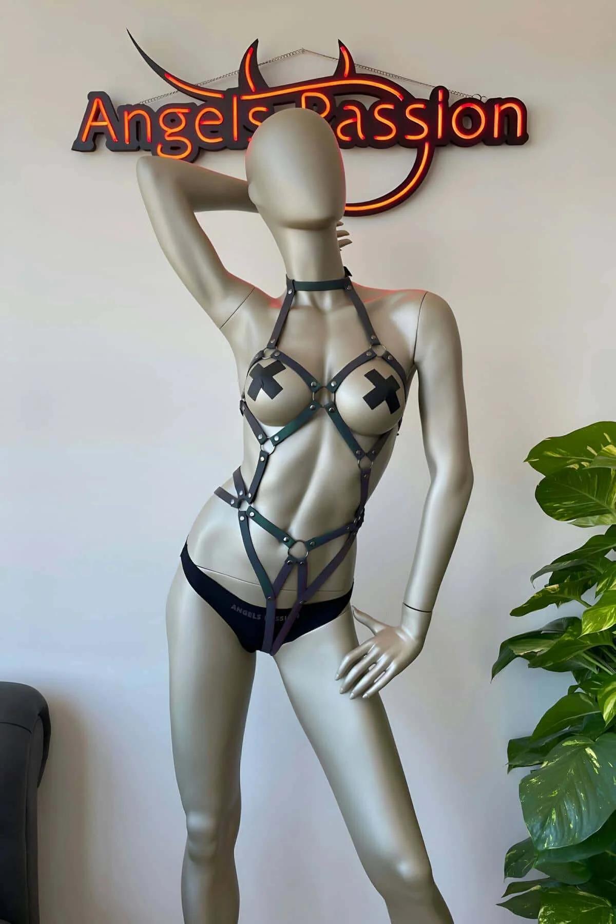 Reflective Body Harness – Adjustable Iridescent Festival Gear