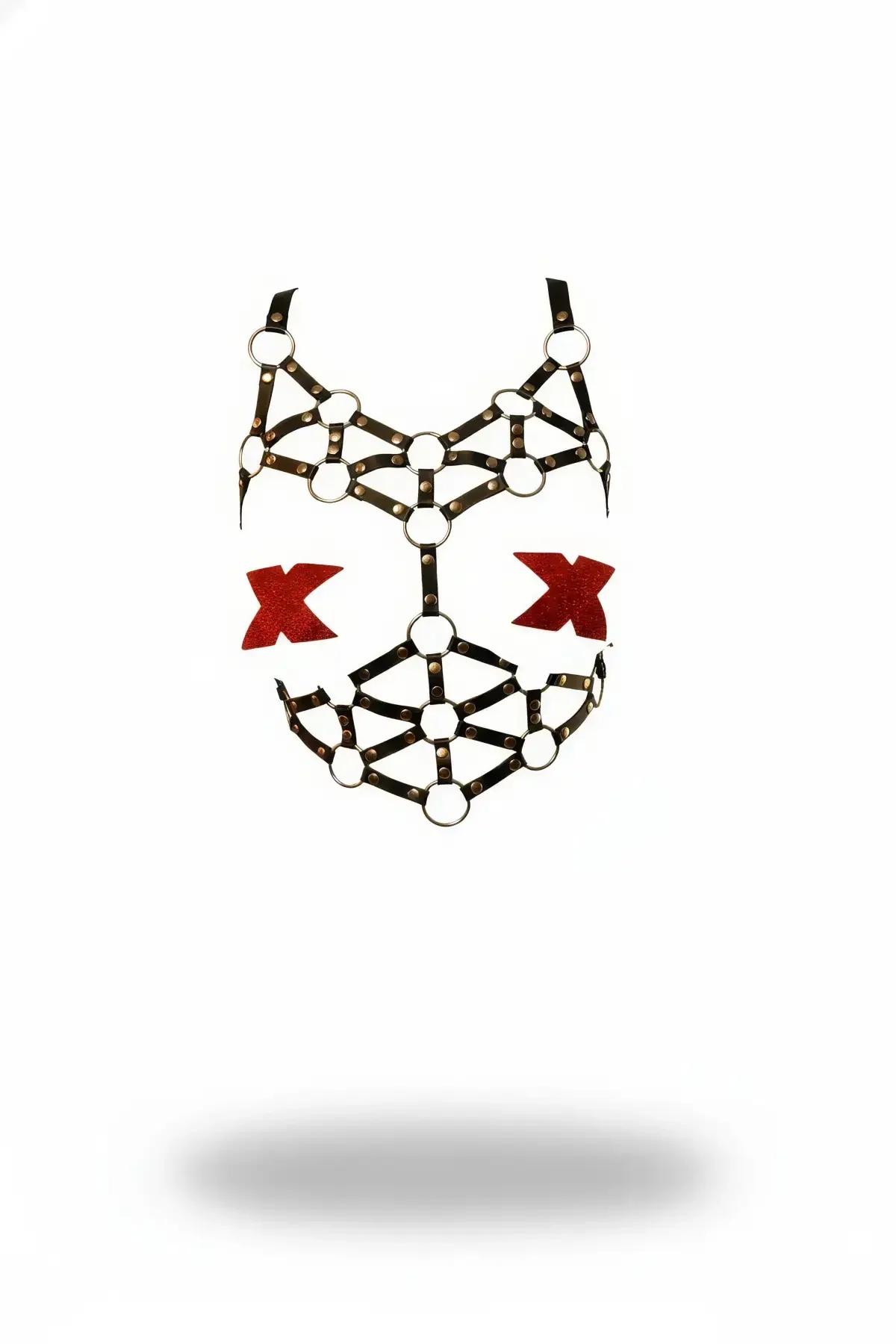 Full Cage Chest Harness with O-Ring & Stud Details