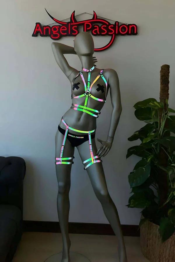 Reflective Full Body Harness with Thigh Garter Straps