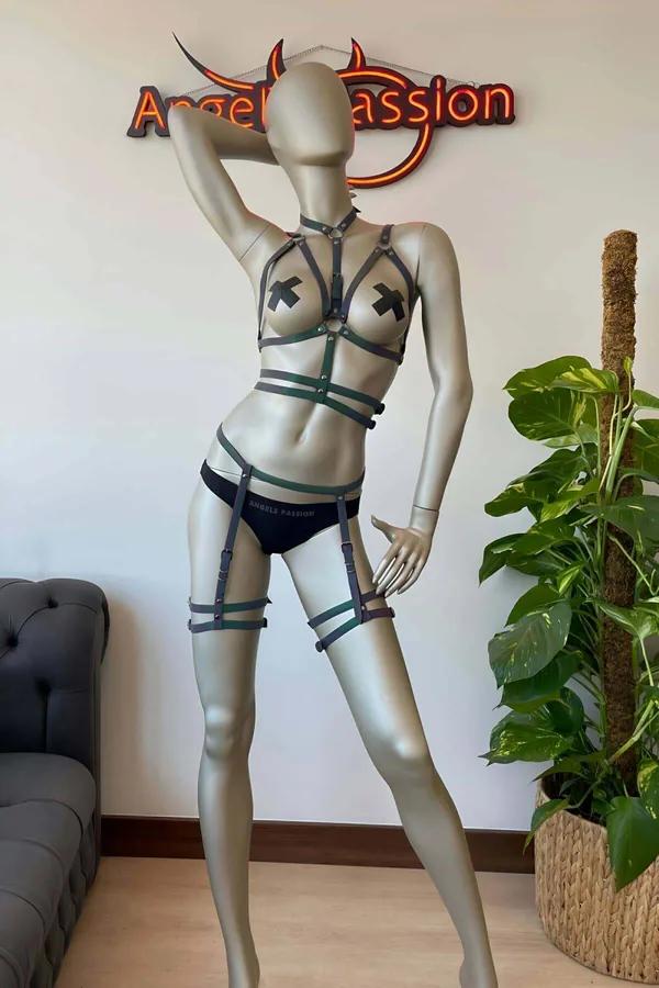 Reflective Full Body Harness with Thigh Garter Straps