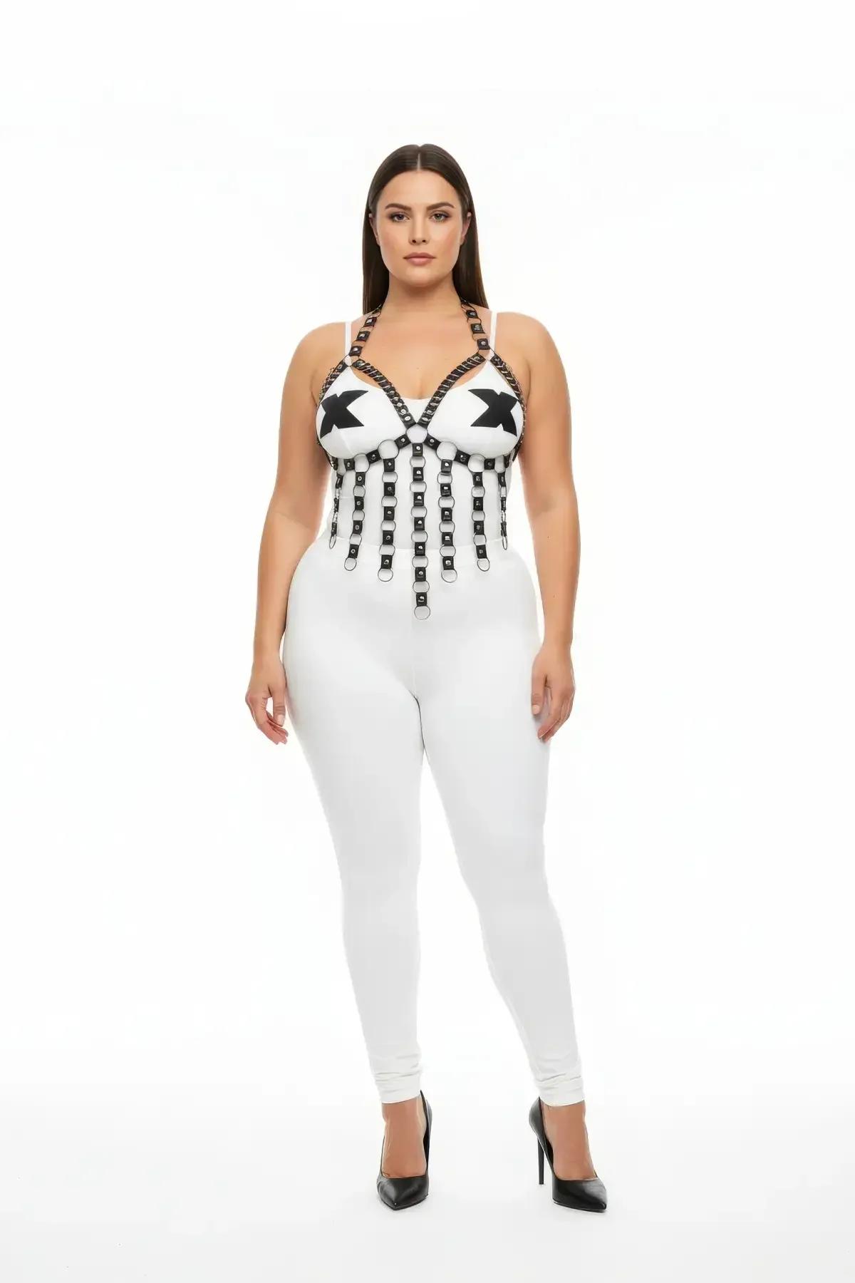 Strappy Chest Harness with O-Ring Accents