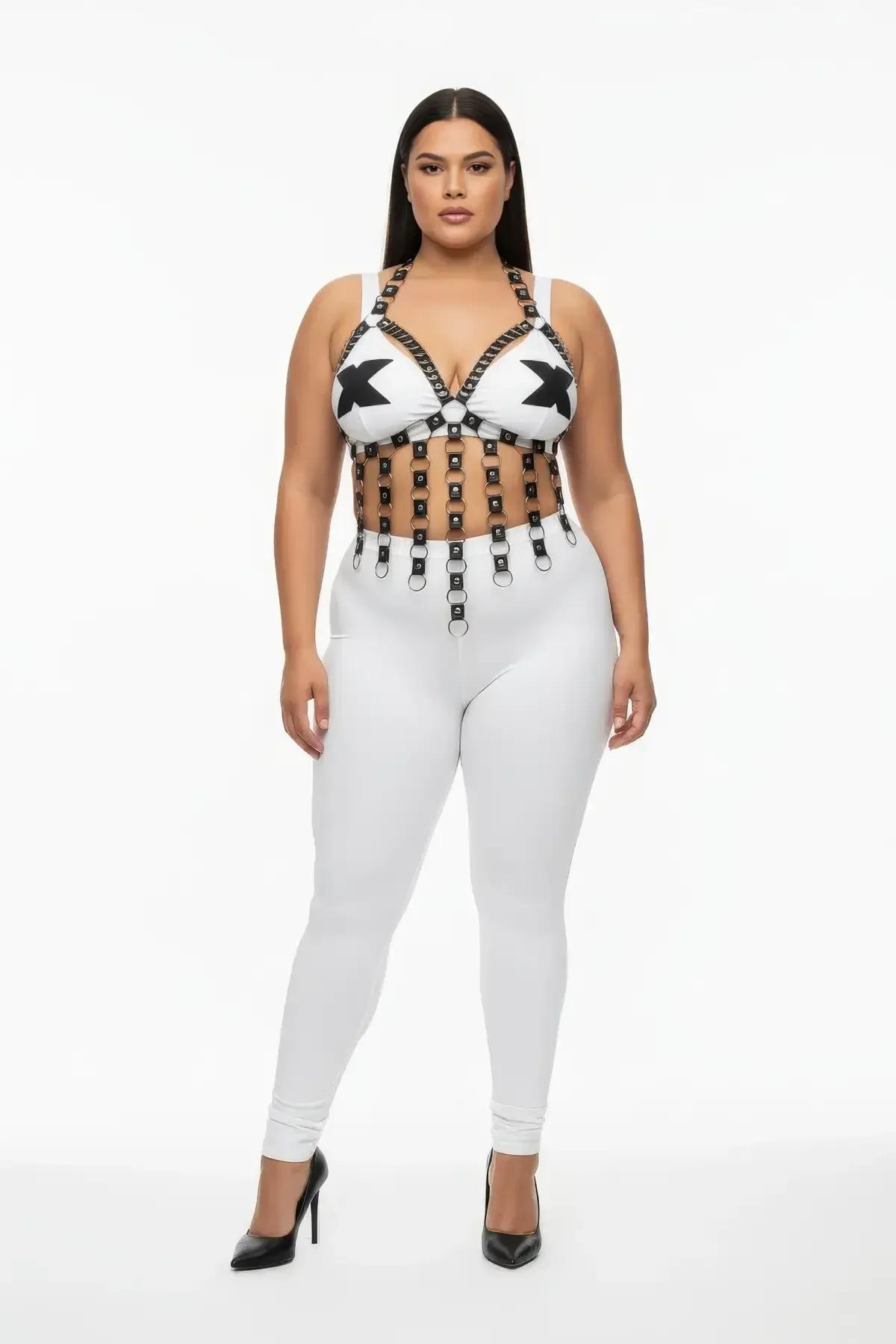 Strappy Chest Harness with O-Ring Accents