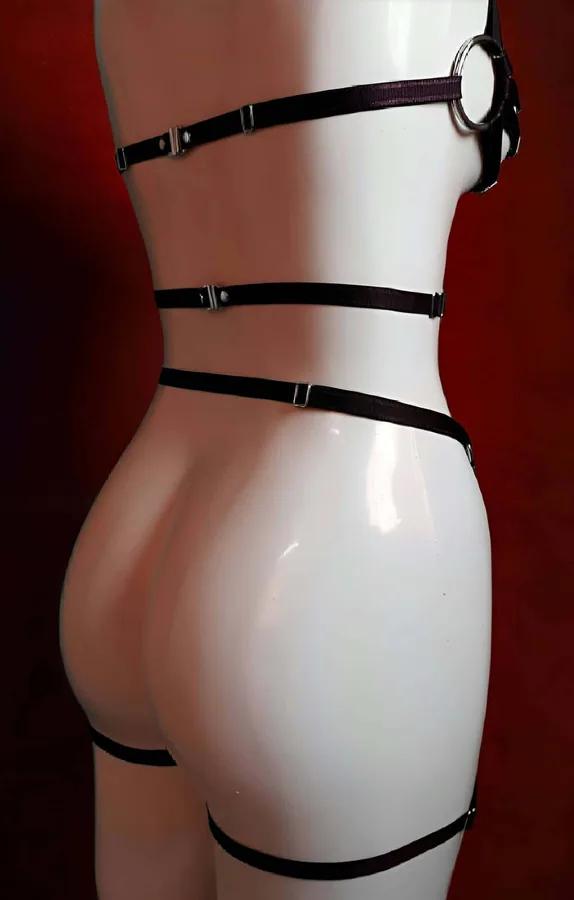 Body Harness Lingerie Set - Adjustable Strappy Design