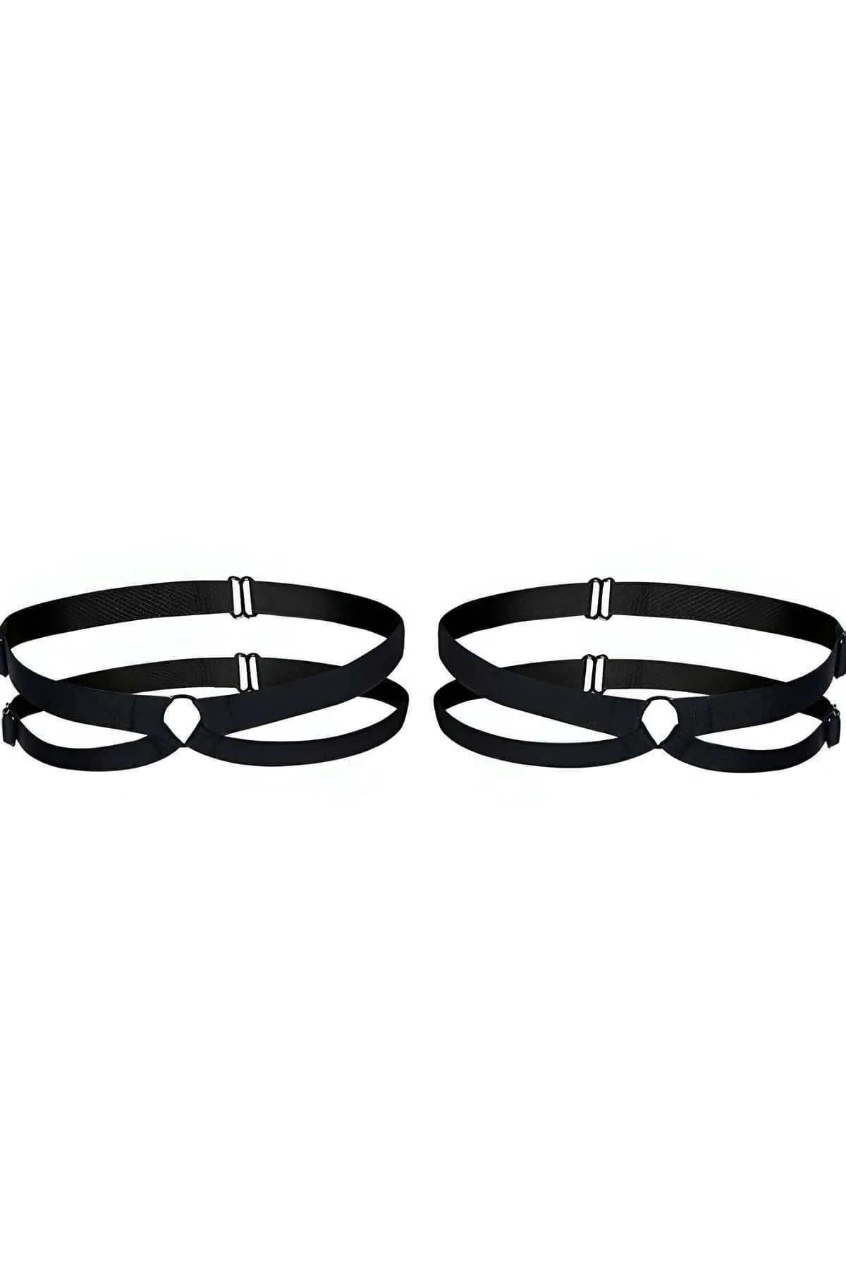 Garter Harness Leg Bands, Adjustable Double Row Style
