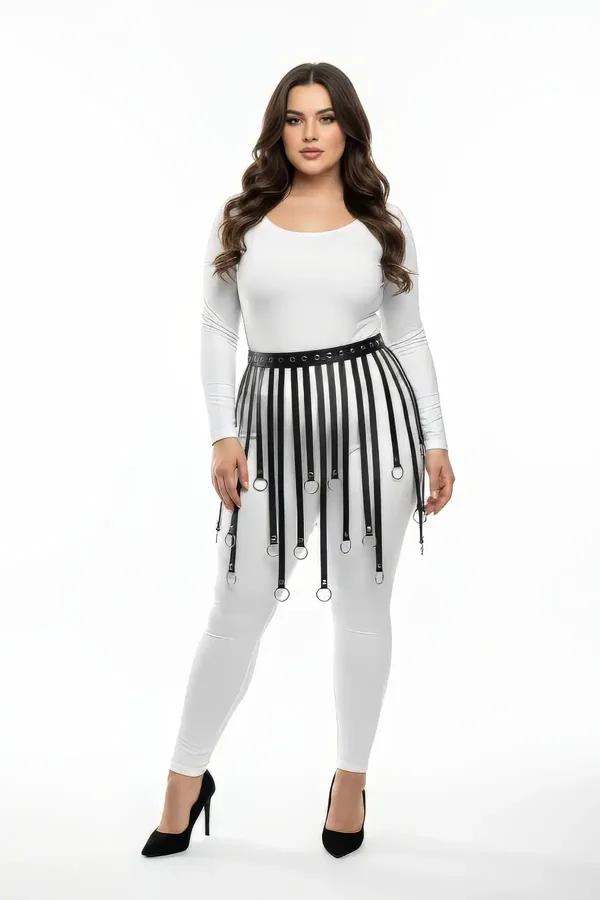Faux Leather Ring Skirt Harness