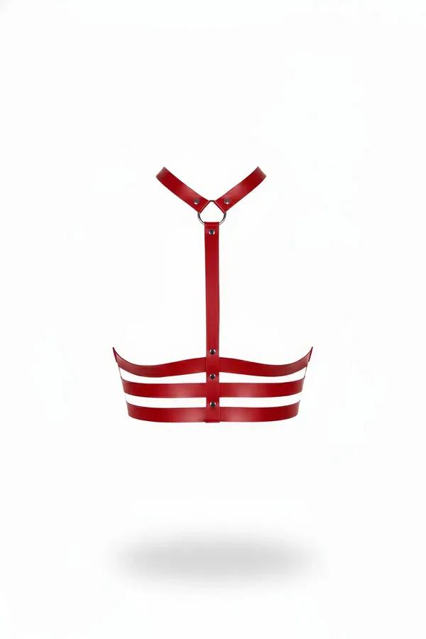 Red Underbust Harness with O-Ring Chest Straps