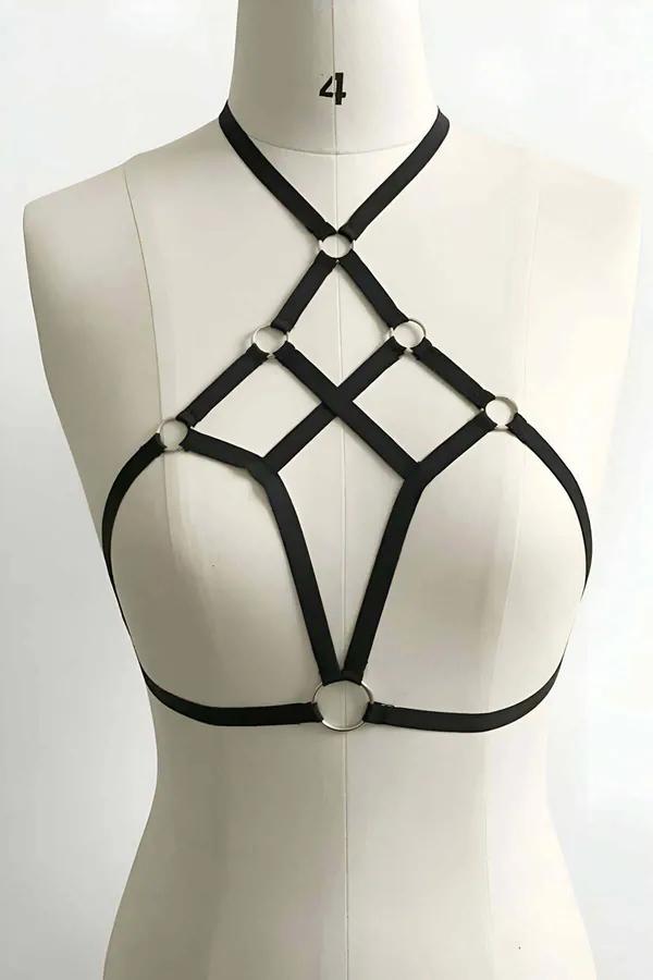 Adjustable Body Harness Strappy Chest Cage for Women