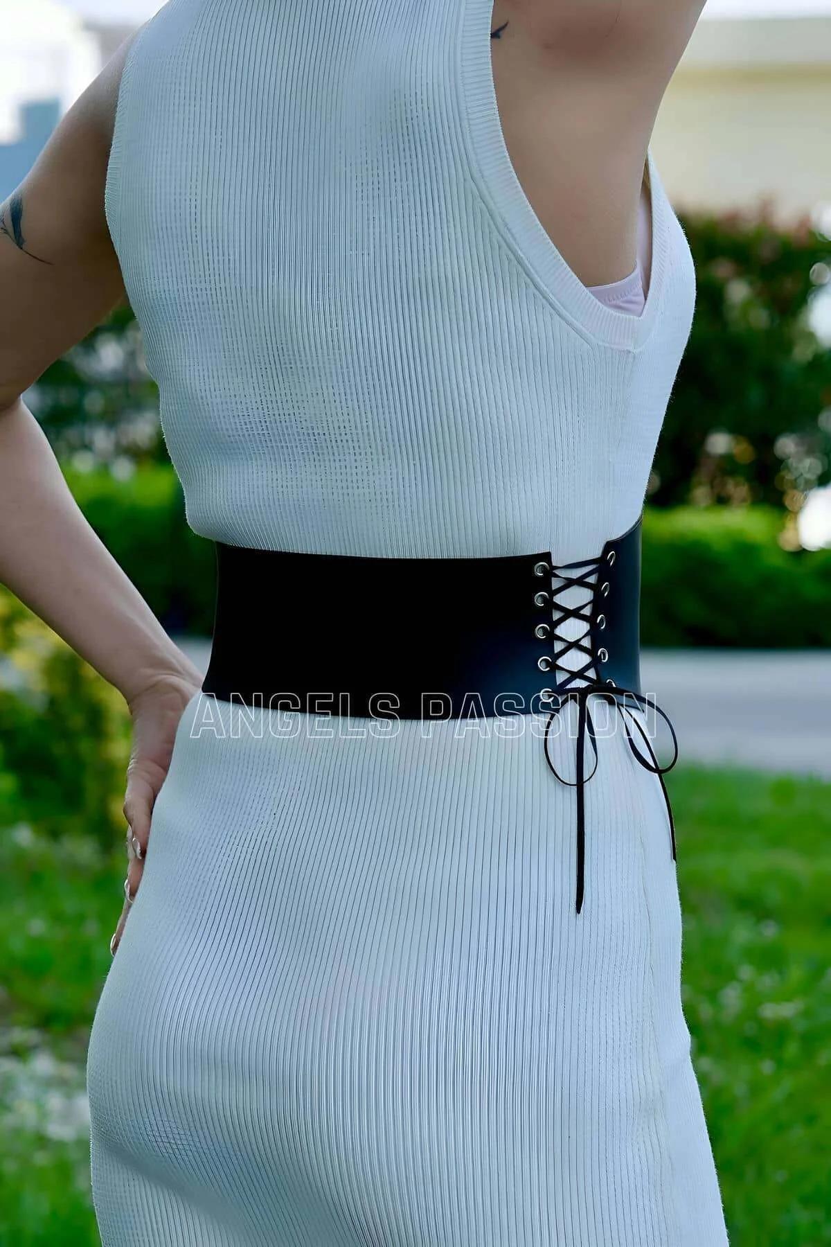 Women's Lace-Up Corset Belt - Wide Adjustable Waist Cincher
