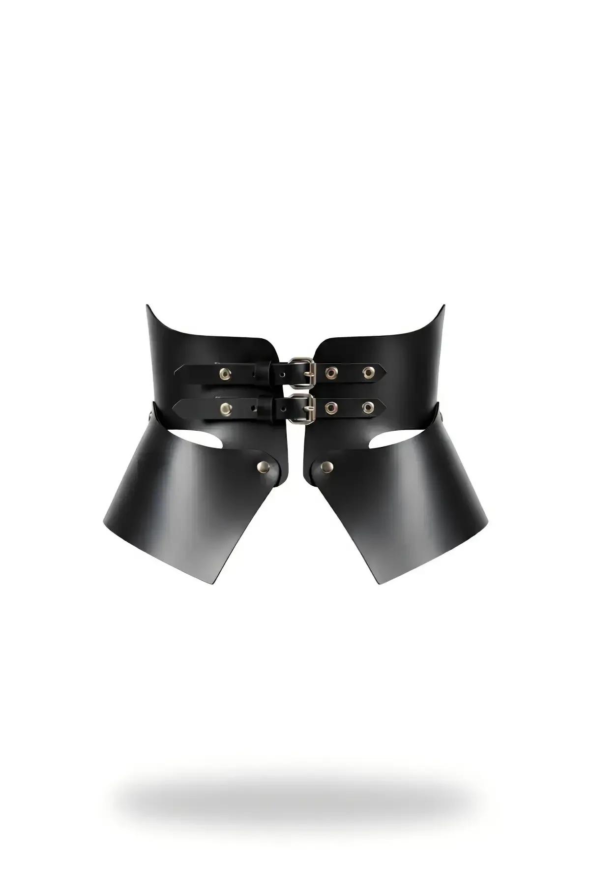 Sculpted Faux Leather Underbust Waspie Corset