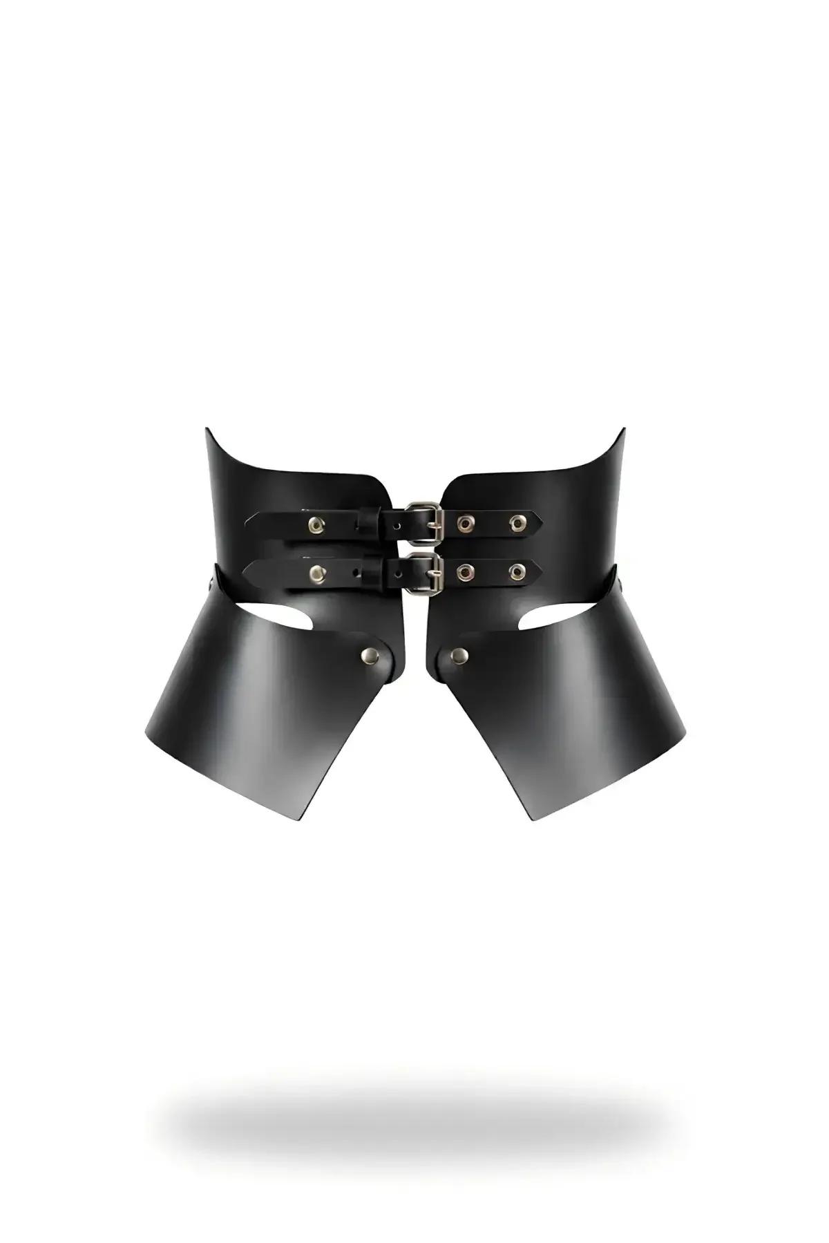 Sculpted Faux Leather Waspie Waist Cinch