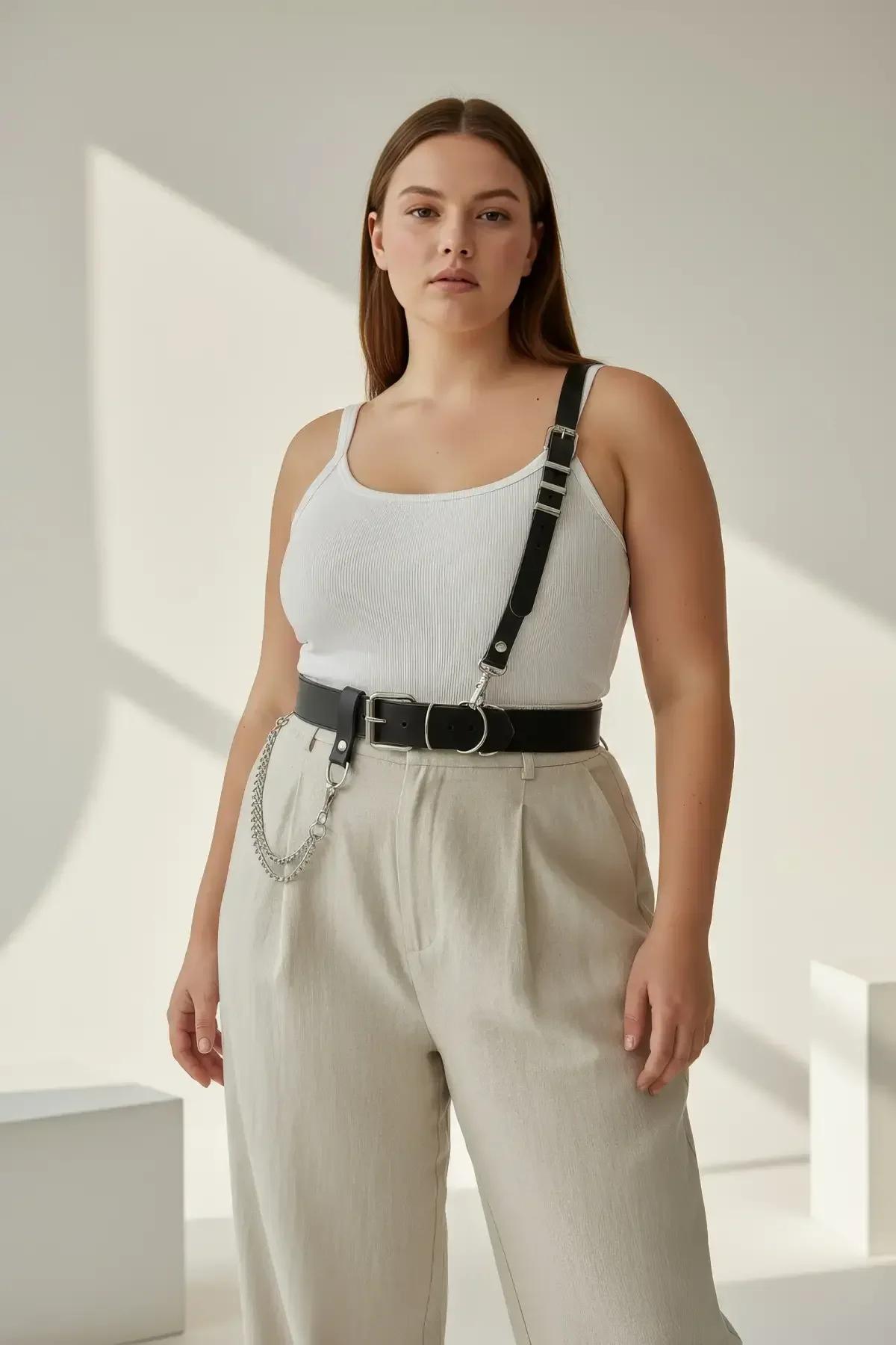 Asymmetrical Belt Harness with Detachable Chain