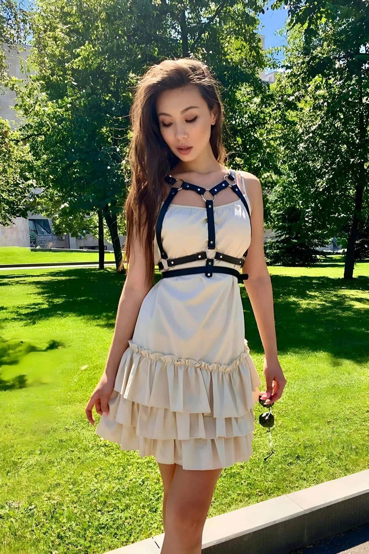 Leather Harness Body Chest Belt - Adjustable Fashion Accessory