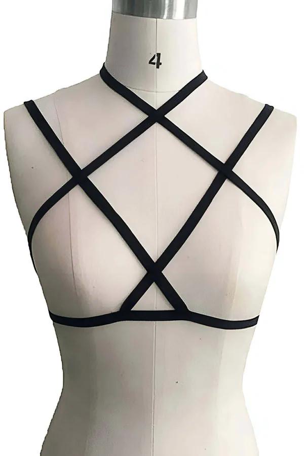 Body Harness Adjustable Strappy Chest Cage for Women