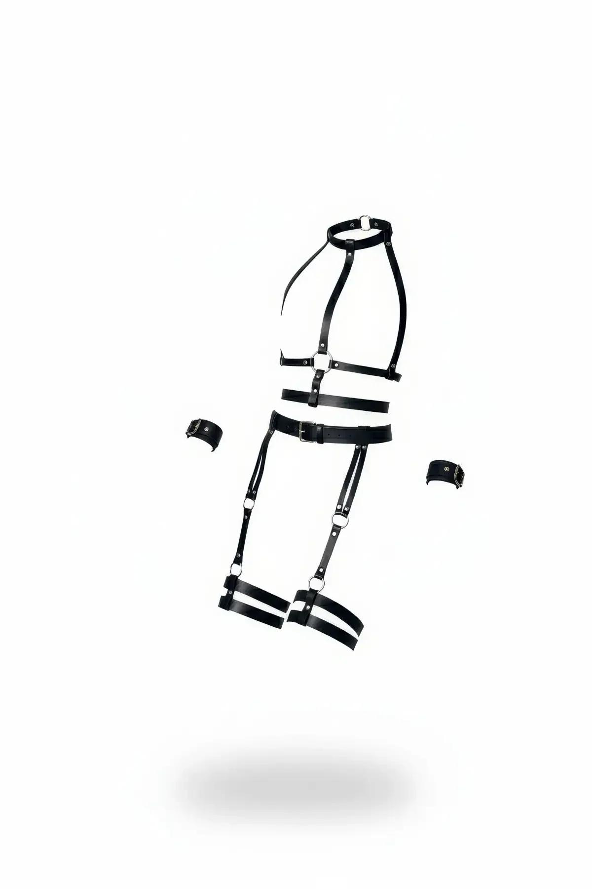 Full Body Harness Set with High Neck & Detachable Thigh Garters