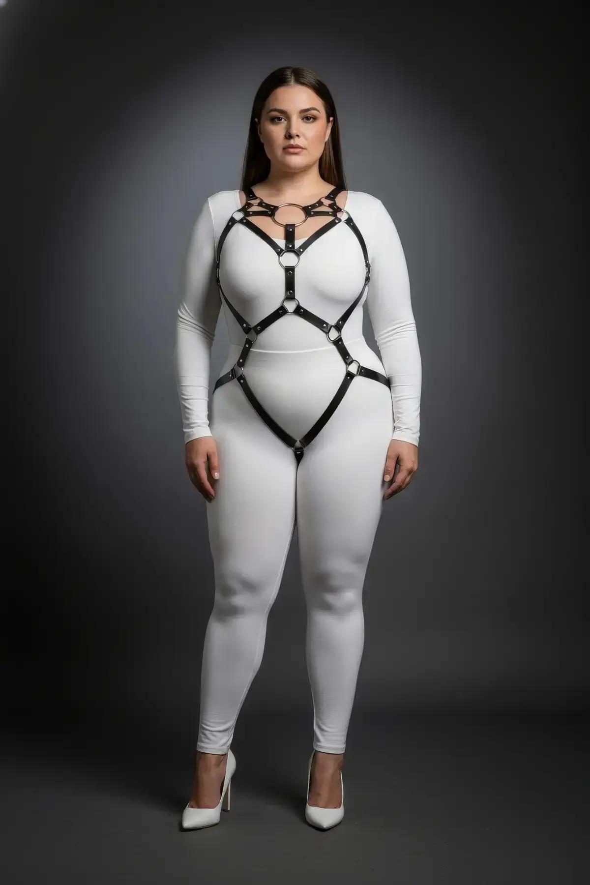 Full Body Harness with Central O-Ring and Garter Straps