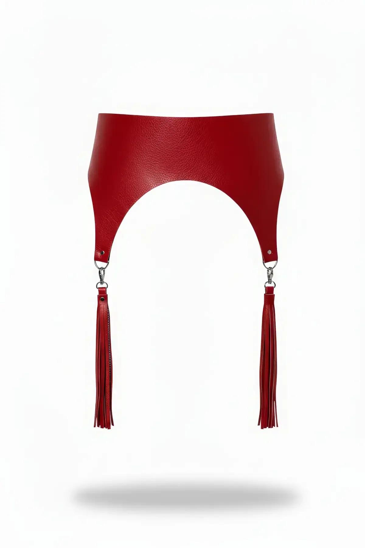 Wide Waist Harness with Detachable Faux Leather Tassels