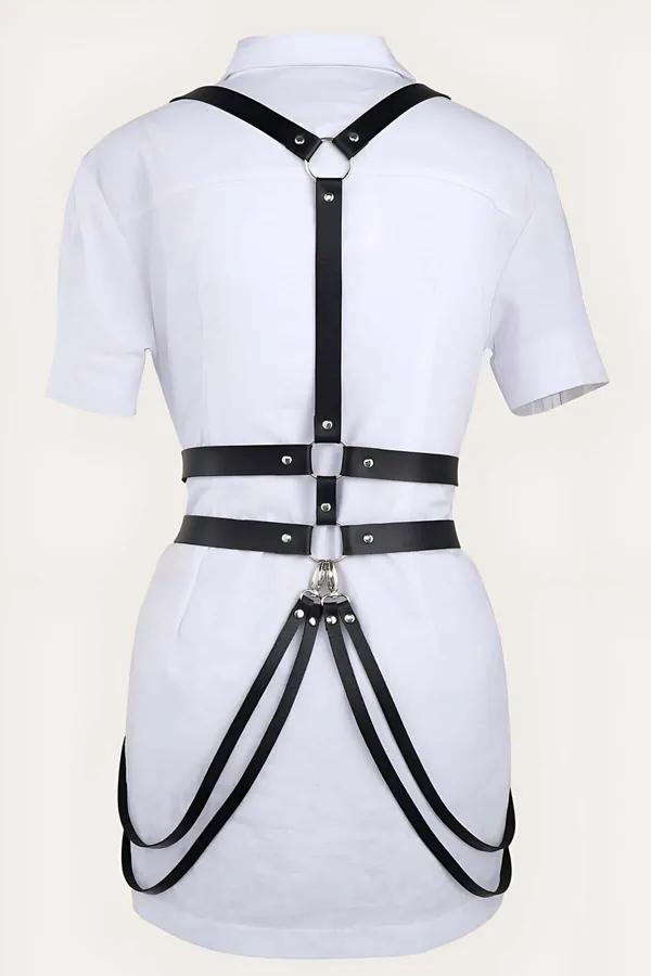 Adjustable Leather Body Harness Belt for Women