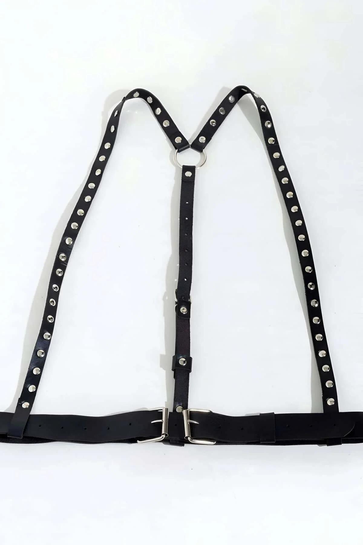 Women's Studded Harness Belt - Adjustable Fashion Accessory