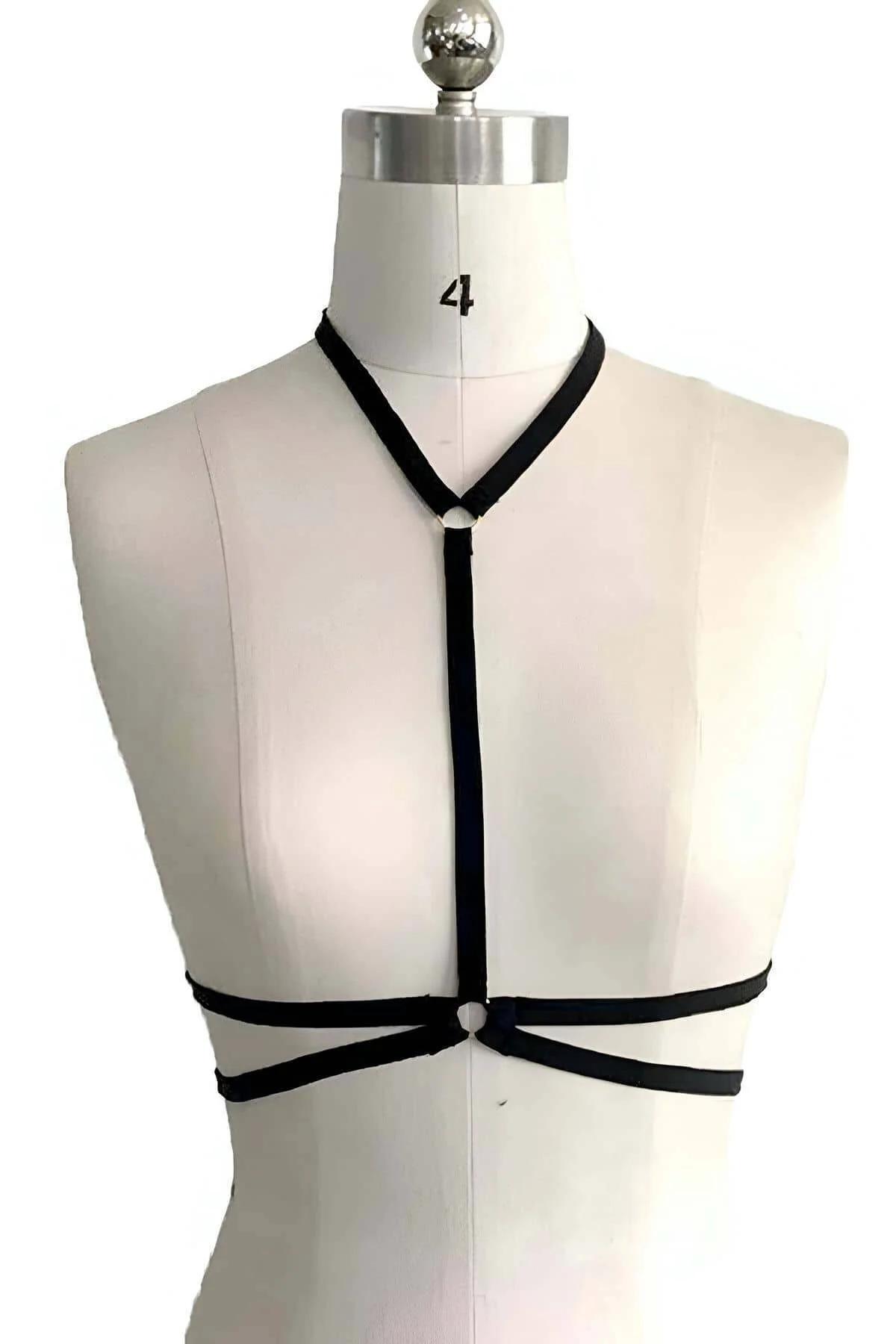 Strappy Chest Harness with O-Ring Detail