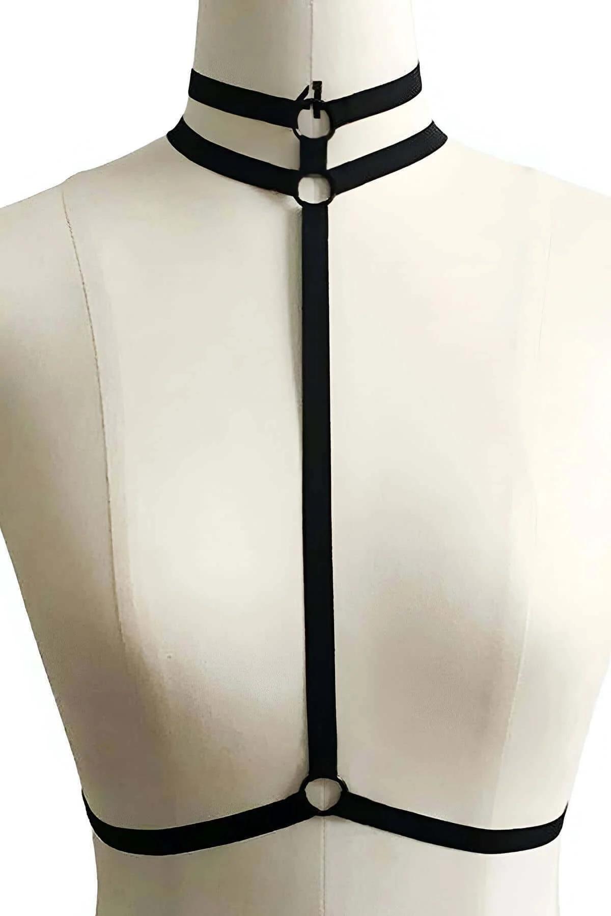 Choker Neck Body Harness with Adjustable Straps