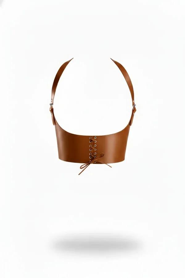 Underbust Corset Harness with Front Lacing & Shoulder Straps
