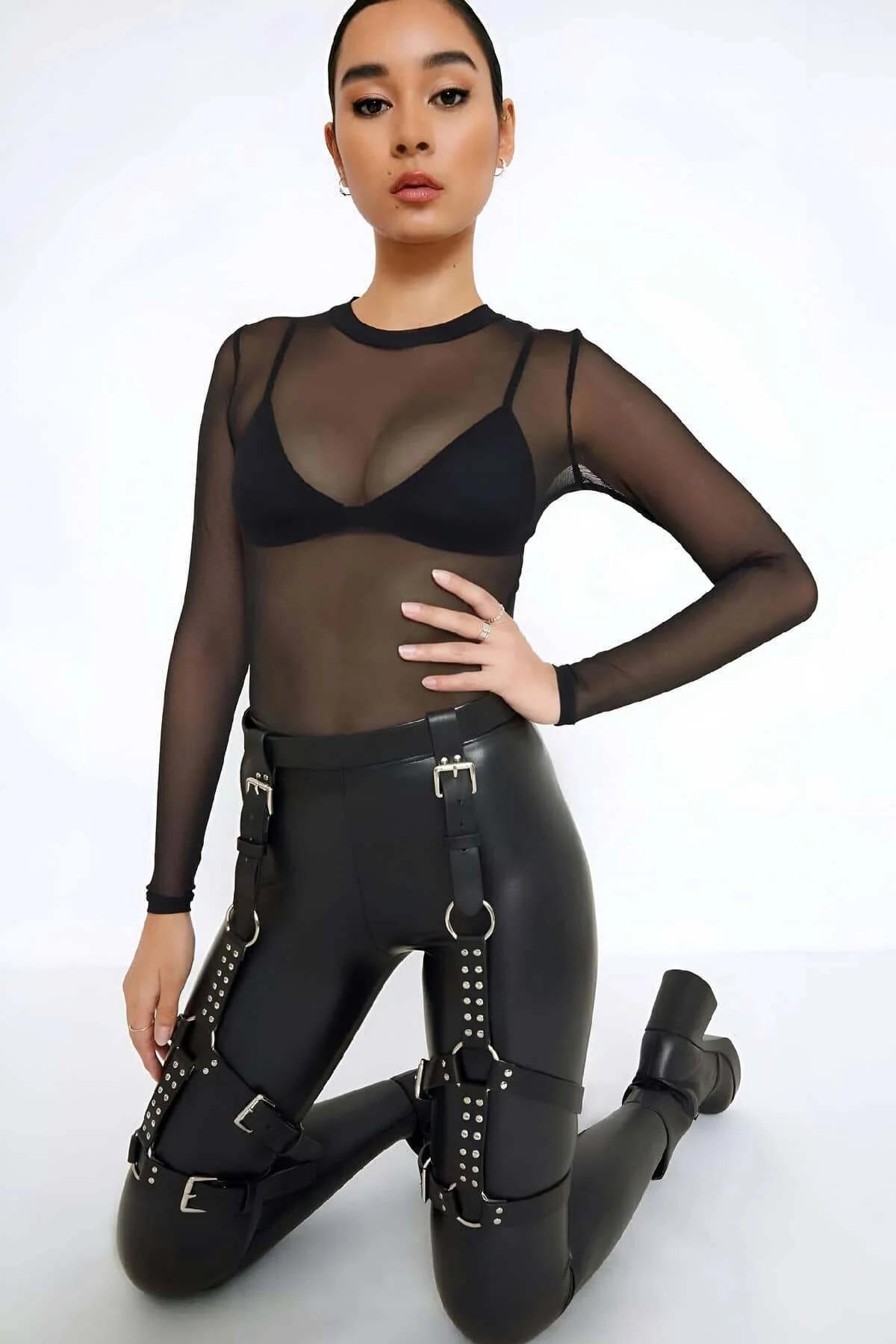 Leather Leg Harness Belt - Adjustable Thigh Accessory