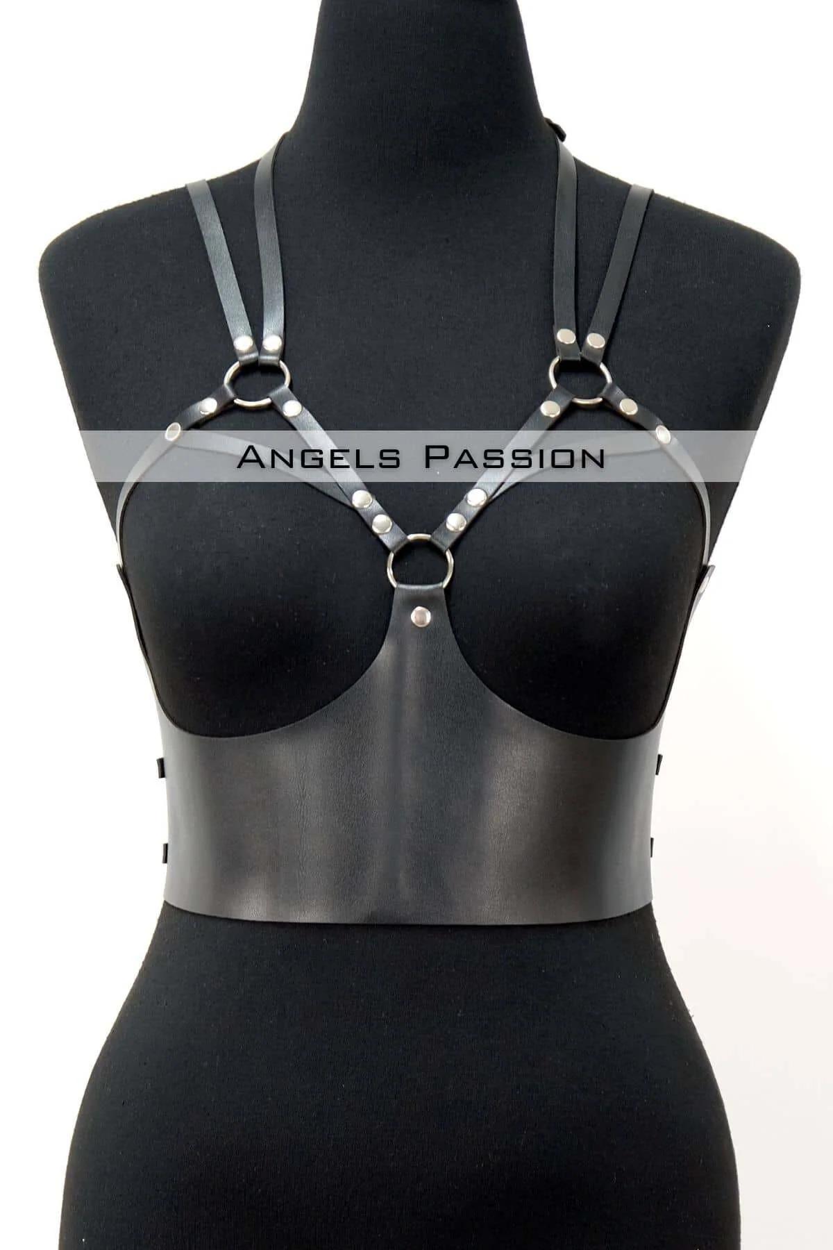 Leather Body Harness Bustier for Women - Adjustable Fashion