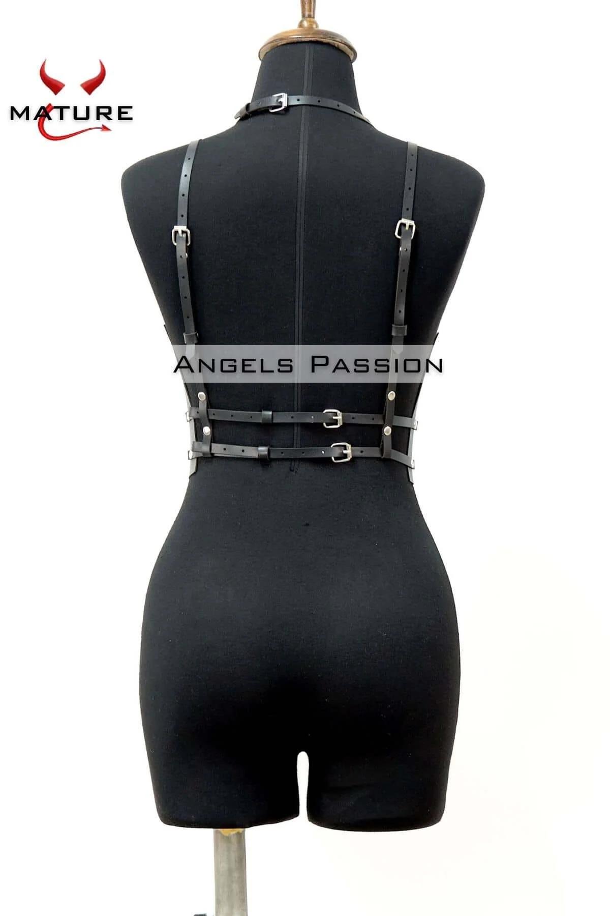 Leather Body Harness Bustier for Women - Adjustable Fashion