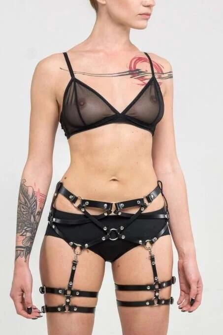Garter Harness Adjustable Leather Body & Thigh Accessory