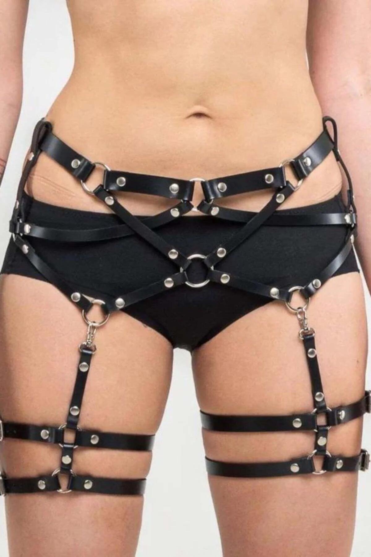 Garter Harness Adjustable Leather Body & Thigh Accessory