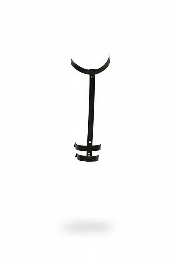 Adjustable Faux Leather Thigh Garter with High Neck Collar