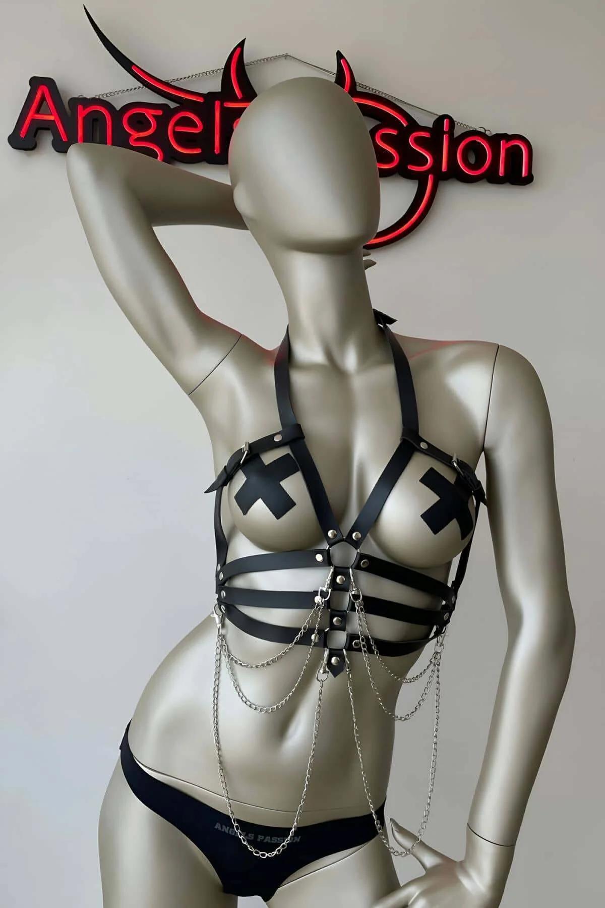 Leather Chest Harness for Women - Adjustable Body Chains