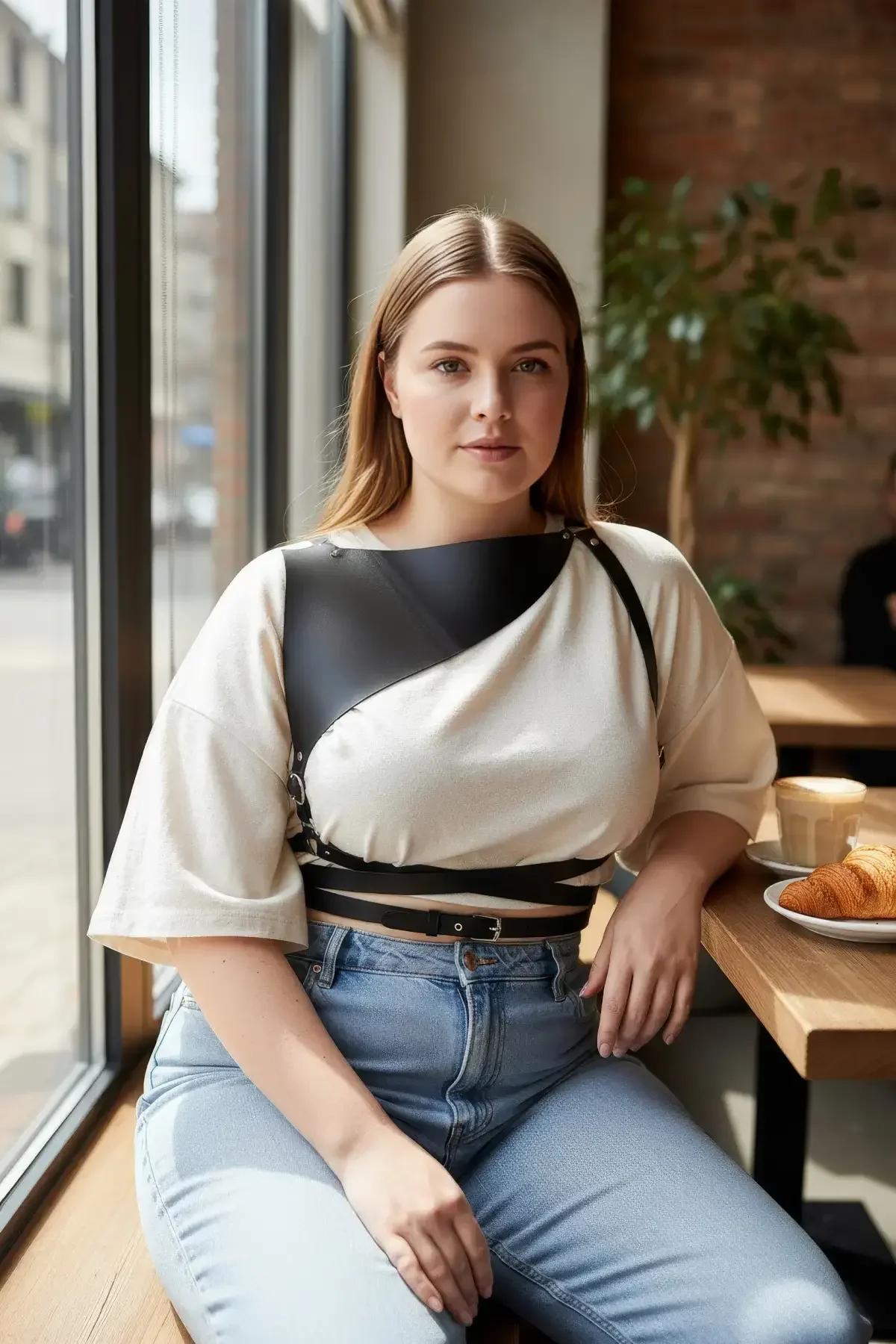 Asymmetric Shoulder Panel Harness with Adjustable Waist