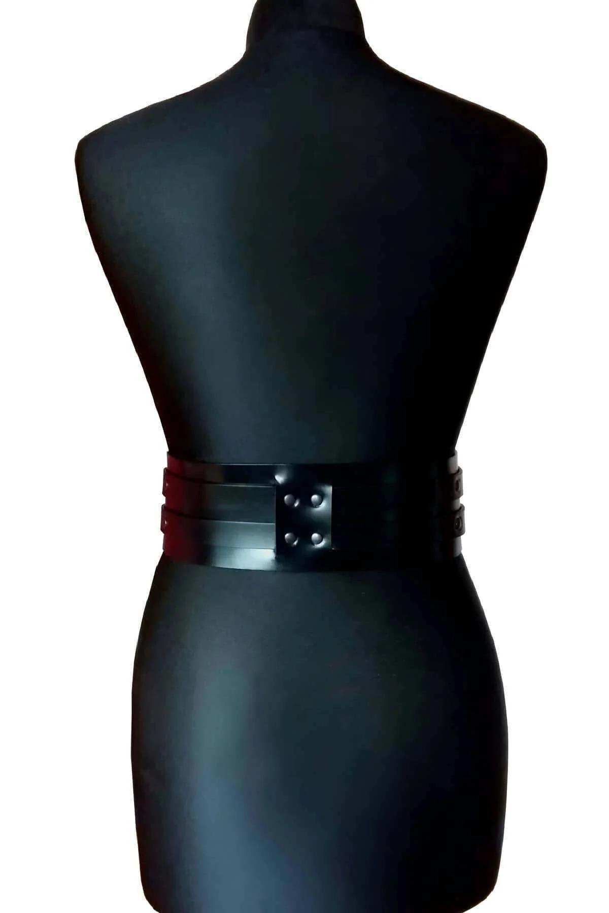 Leather Waist Harness Belt - Adjustable Double Buckle Style