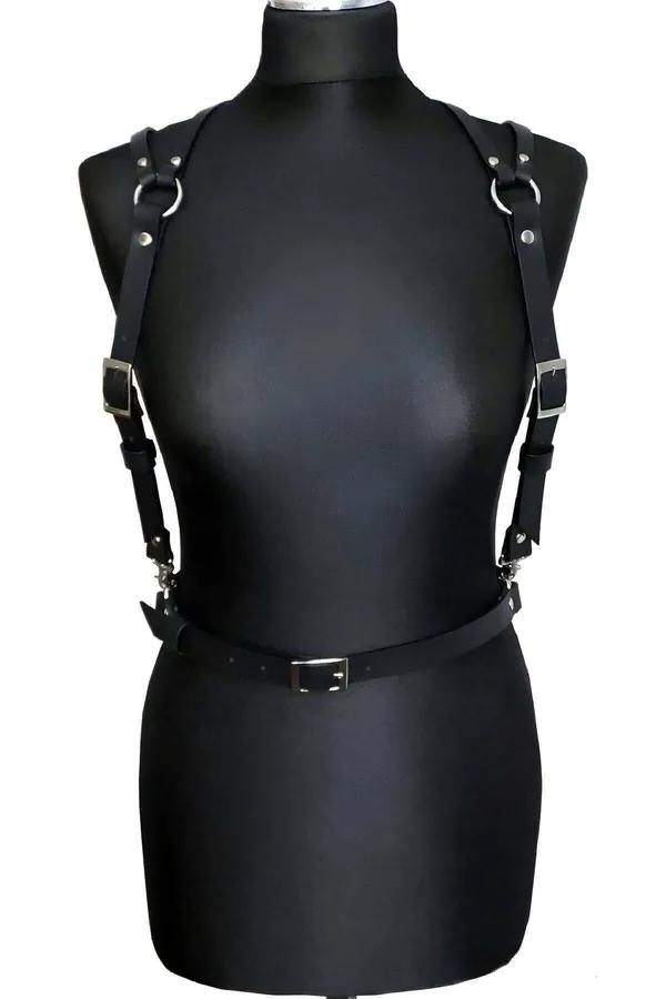 Mens Adjustable Leather Chest Harness | Fashion Accessory