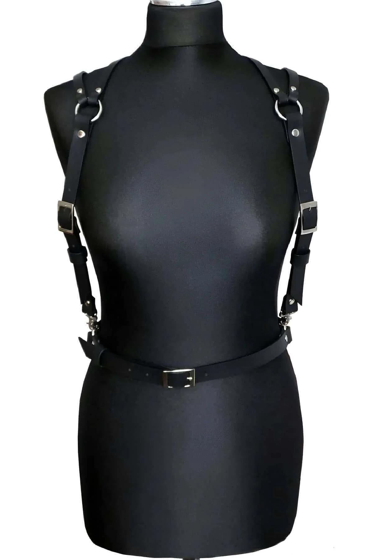 Mens Adjustable Leather Chest Harness | Fashion Accessory