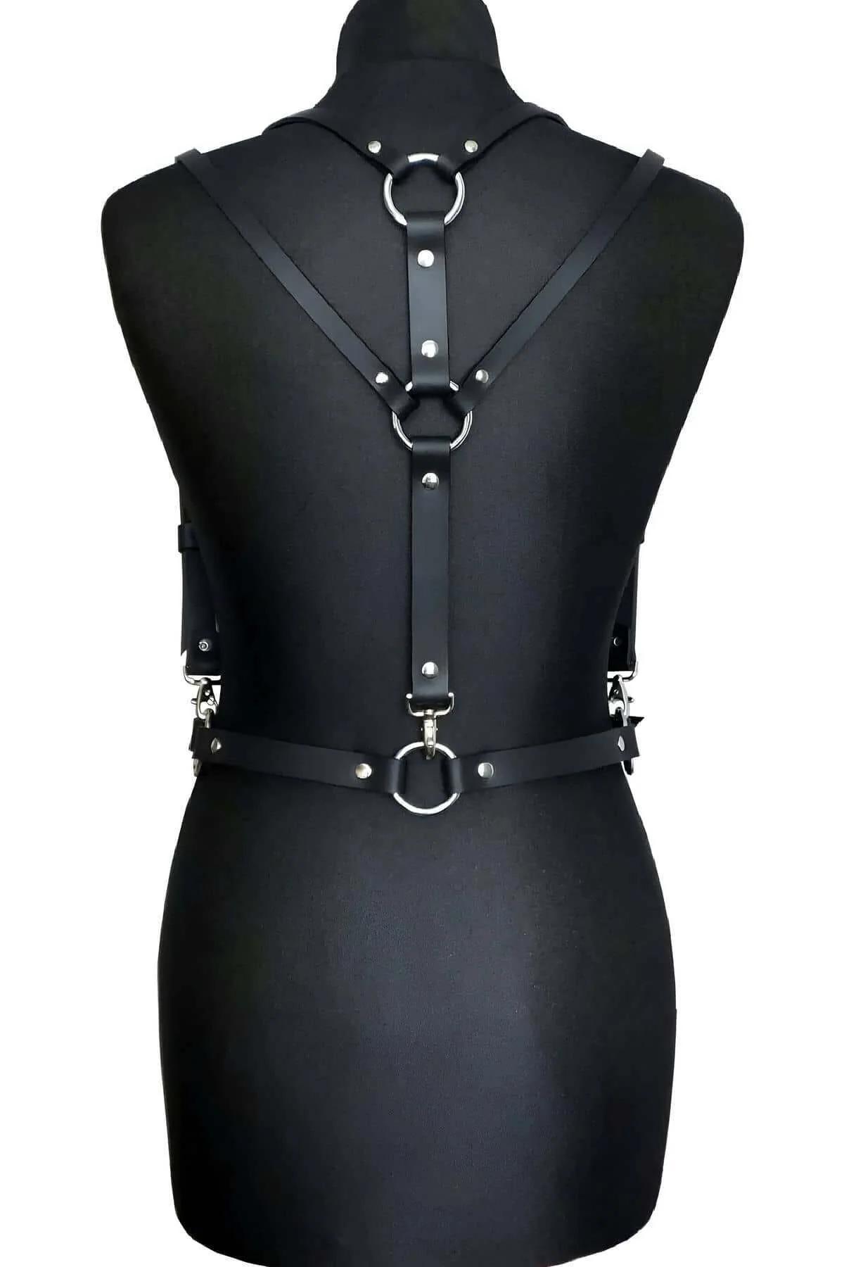 Mens Adjustable Leather Chest Harness | Fashion Accessory