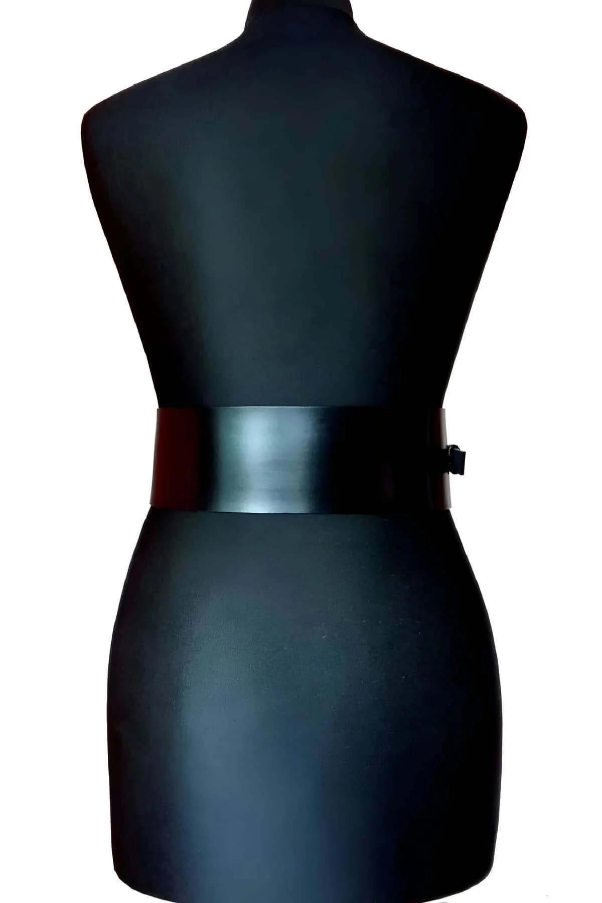 Womens Leather Harness Belt - Adjustable Waist Corset