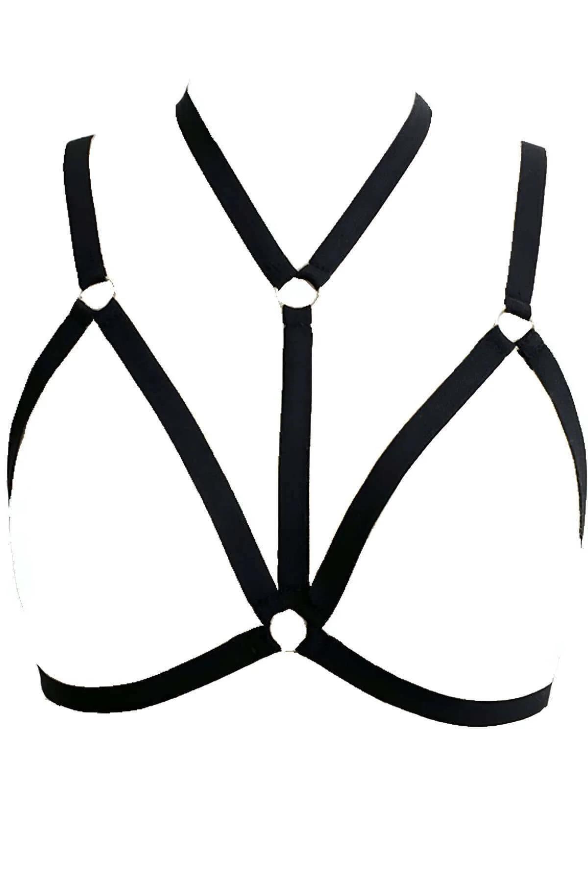White Adjustable Chest Harness for Women - Strappy Body Accessory
