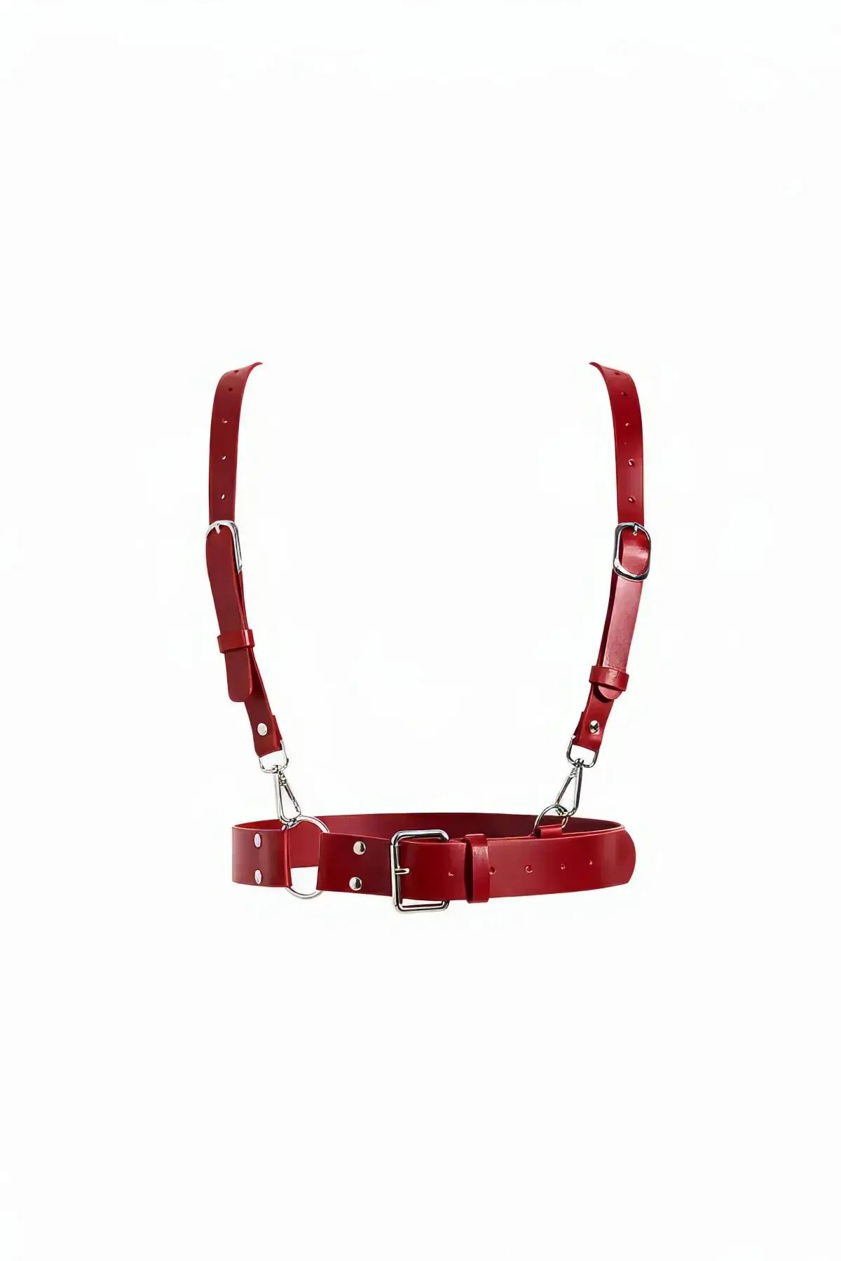 Red Waist Belt Harness with Adjustable Shoulder Straps