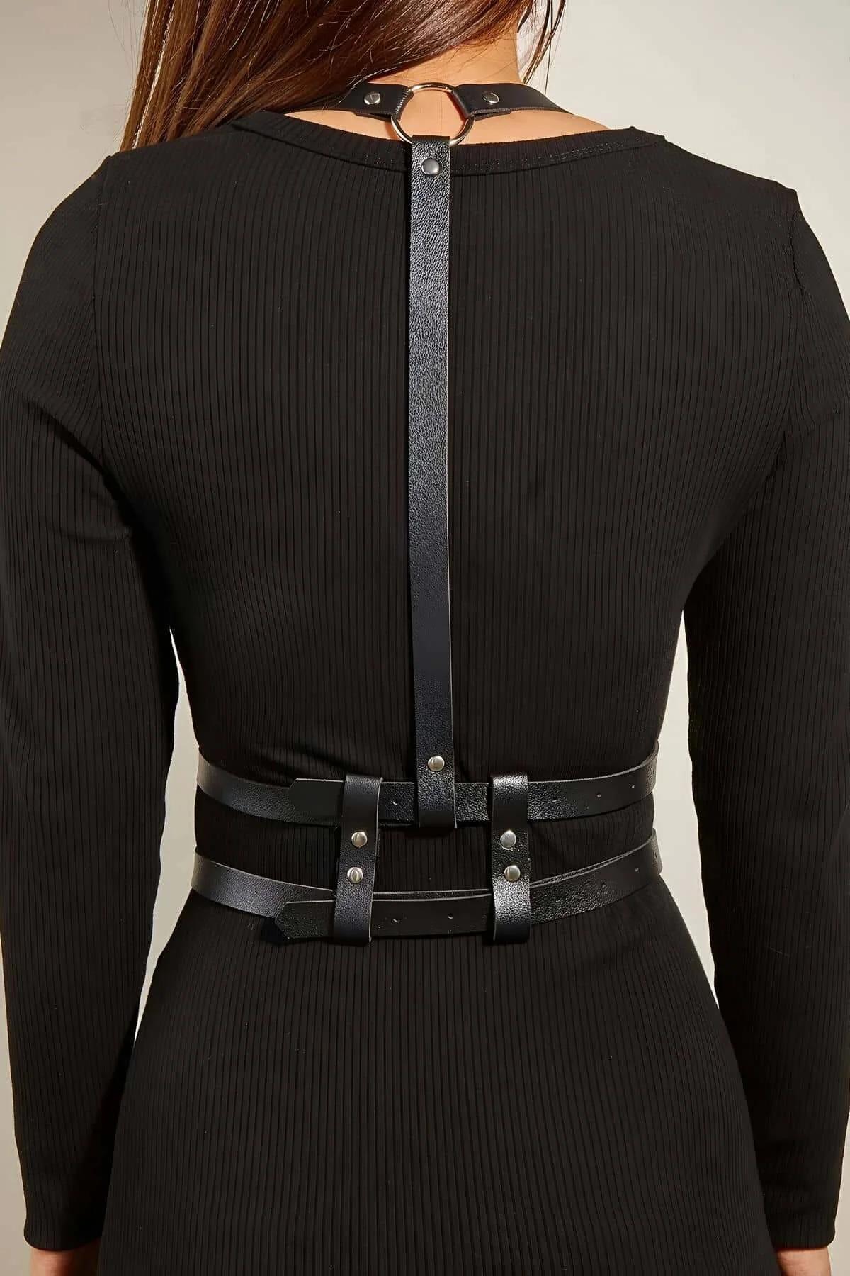Leather Body Harness for Women - Adjustable Strap Design