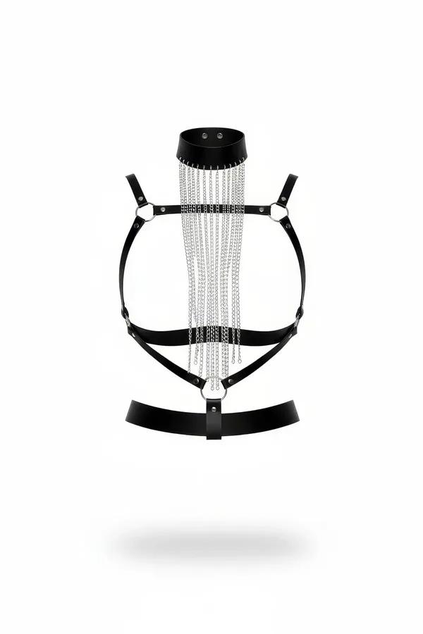 Body Harness with Waterfall Chain & Choker Collar
