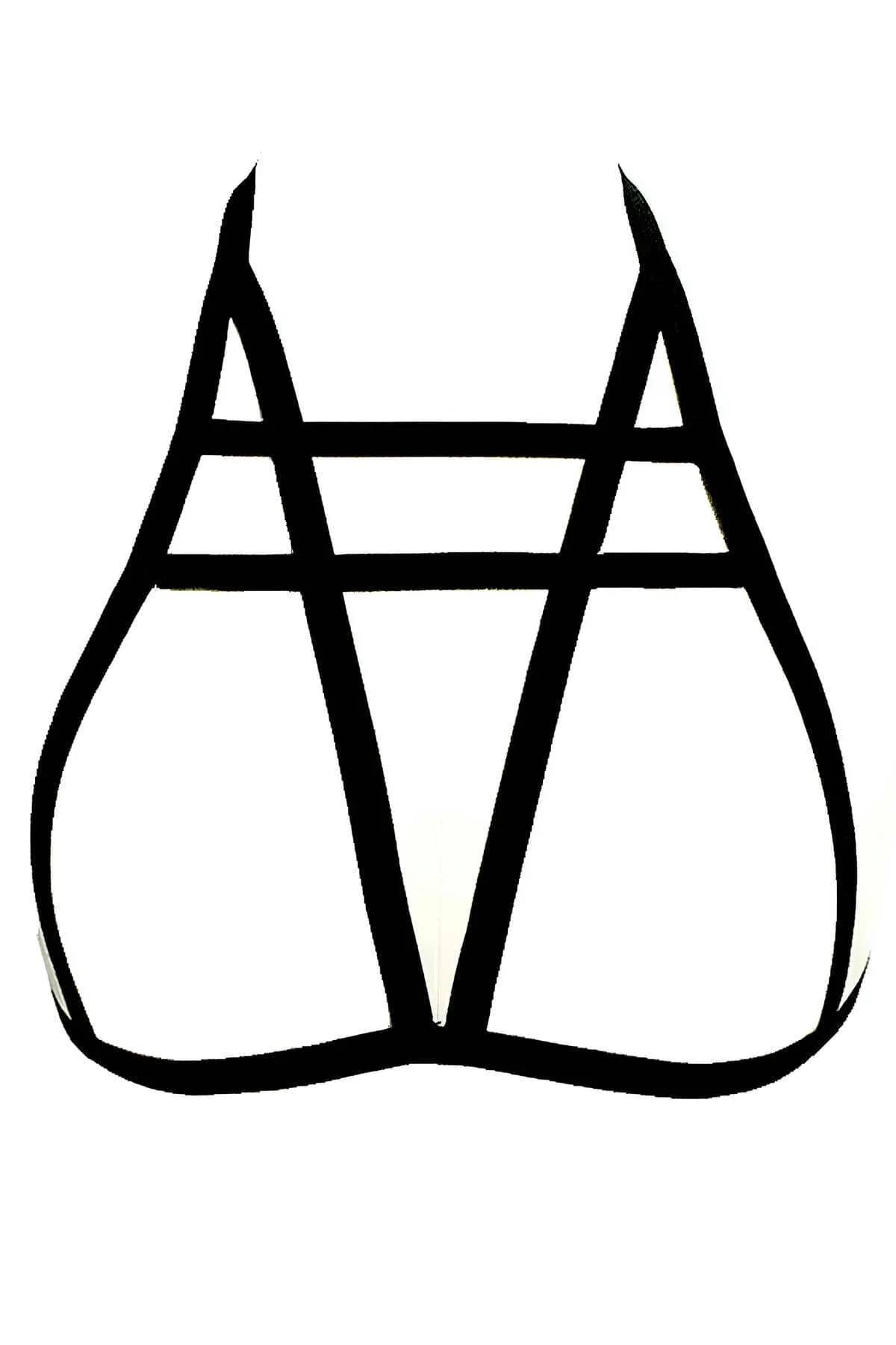 Women's Black Strappy Body Harness - Adjustable Fit