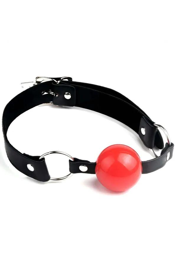 Ball Gag Adjustable Vegan Leather Mouth Gag for BDSM Play