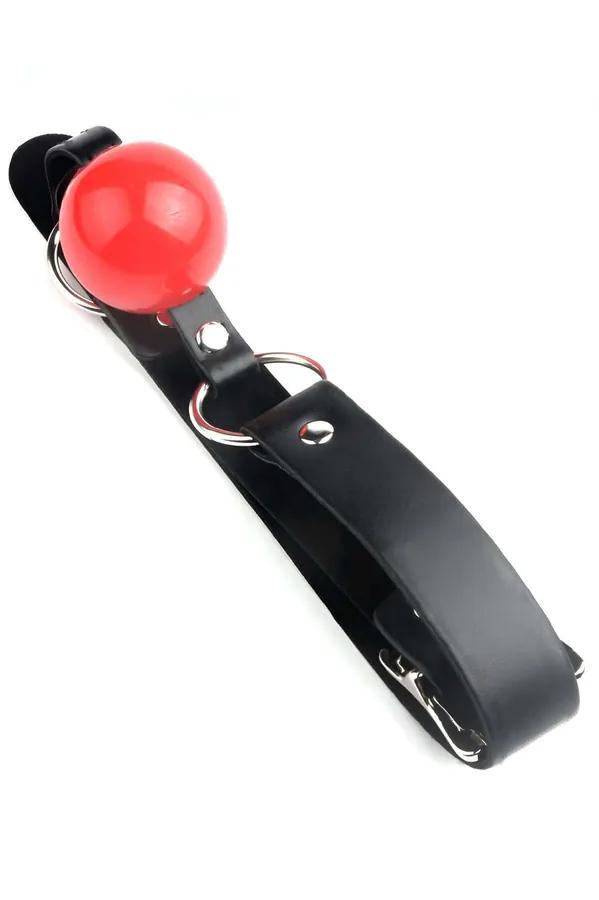 Ball Gag Adjustable Vegan Leather Mouth Gag for BDSM Play