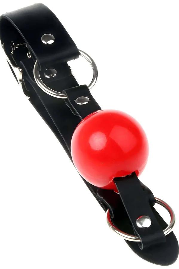 Ball Gag Adjustable Vegan Leather Mouth Gag for BDSM Play