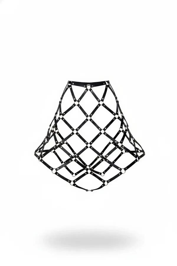 Diamond Lattice Cage Skirt Harness with Studs