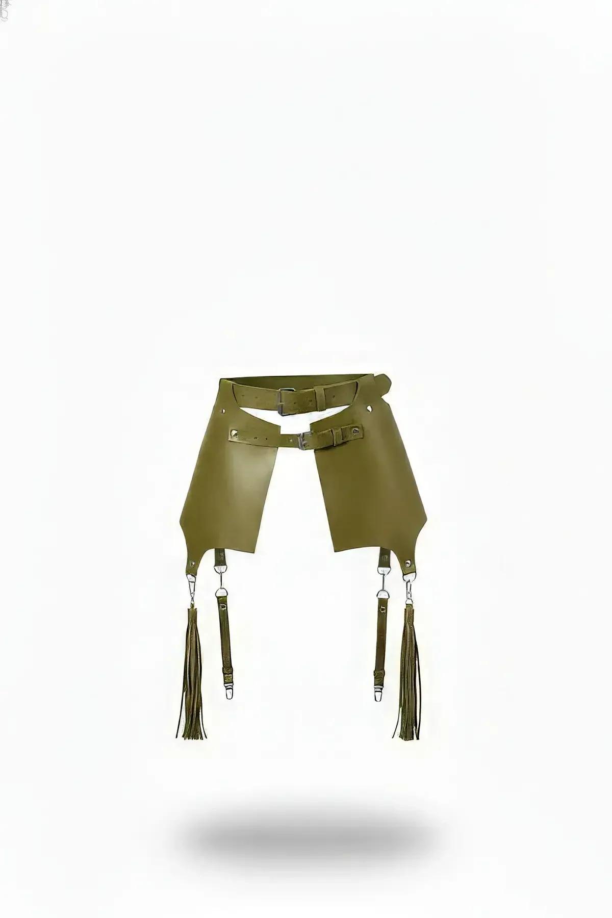 Paneled Waist Harness with Detachable Tassel Garters