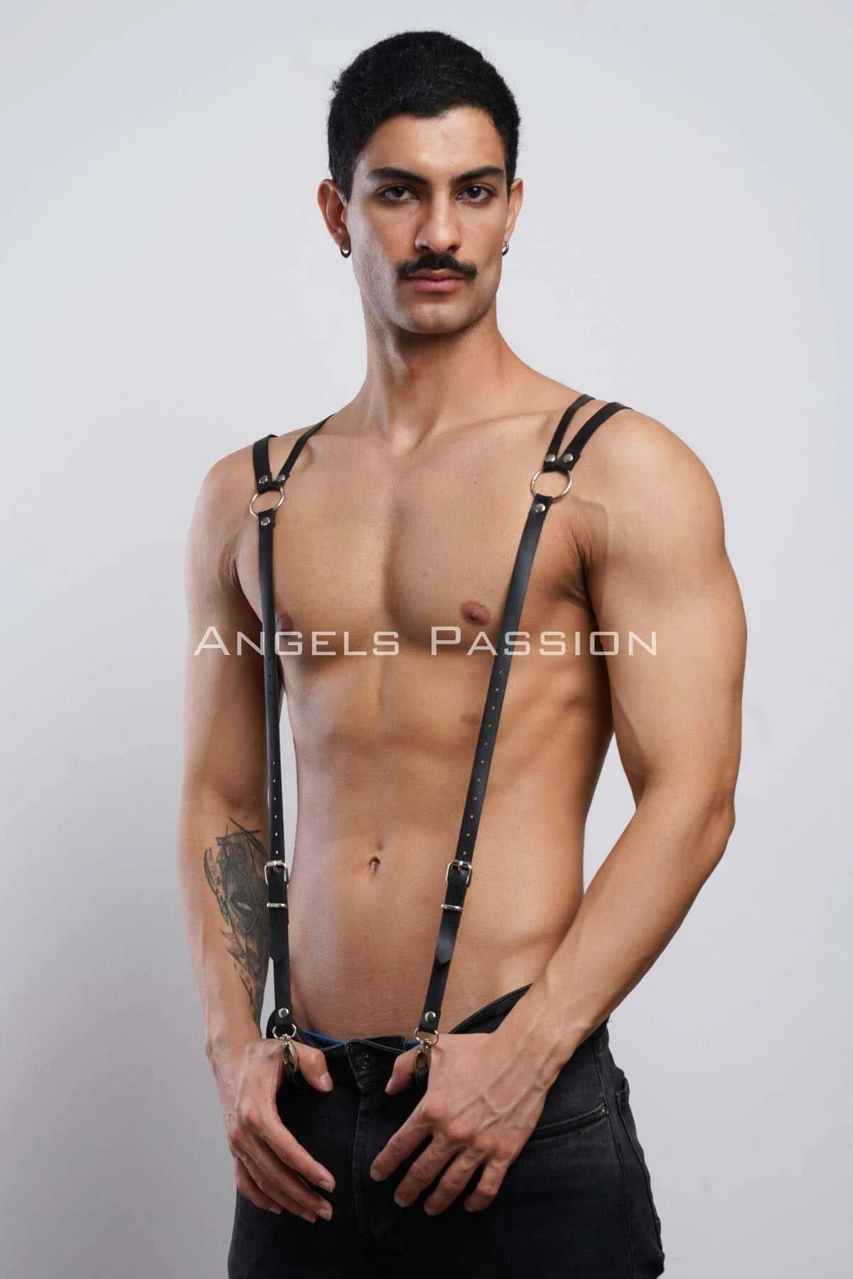 Men's Leather Harness Adjustable Body Strap Accessory for Style