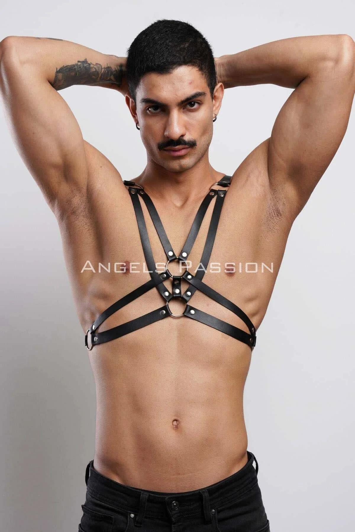 Men's Leather Chest Harness – Adjustable Body Accessory